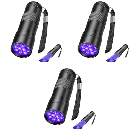 Qpets® 395NM UV Light Torch 12 LEDs UV Portable Flashlight Jade Appraisal Light Detector Lamp Also Used for Leak Pet Urine Bed Bug Scorpion Hotel Inspection Dry Stain X3 Qpets® 395NM UV Light Torch 12 LEDs UV Portable Flashlight Jade Appraisal Light Detector Lamp Also Used for Leak Pet Urine Bed Bug Scorpion Hotel Inspection Dry Stain X3